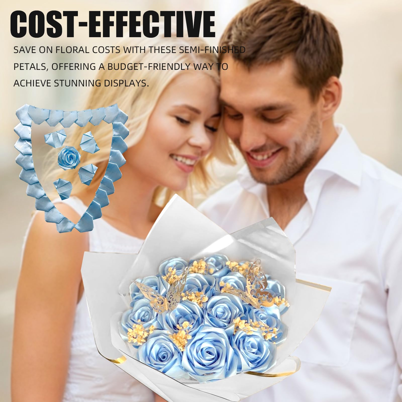 ☆新品未開封☆andmary flower ribbon tops blue Amazon.com: LatinaFlorista 300Pcs Premade Satin Ribbon Rose Petals